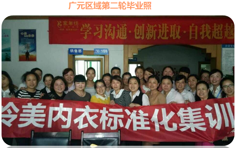 怜美内衣培训广元区域第二轮毕业照
